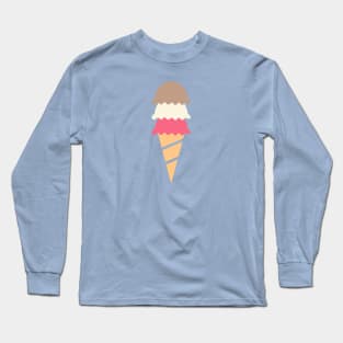 Neopolitan Three Scoop Ice Cream Cone Long Sleeve T-Shirt